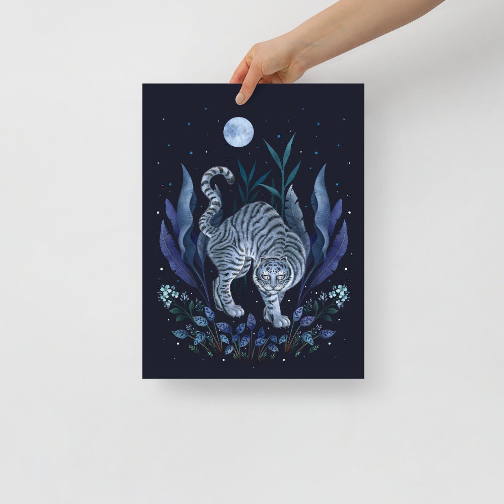 Giclée Print Poster, Year of the Tiger Blue Night Art Print