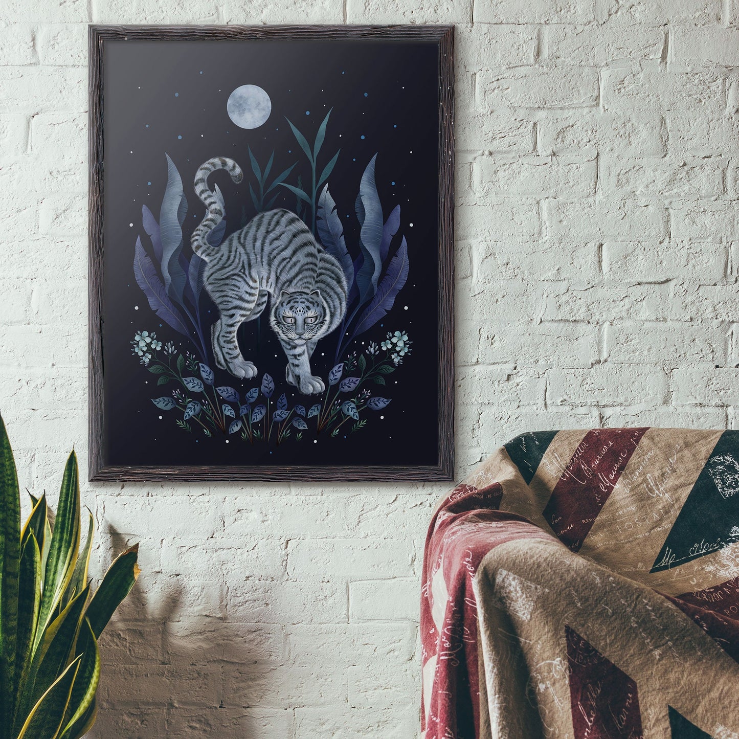 Giclée Print Poster, Year of the Tiger Blue Night Art Print
