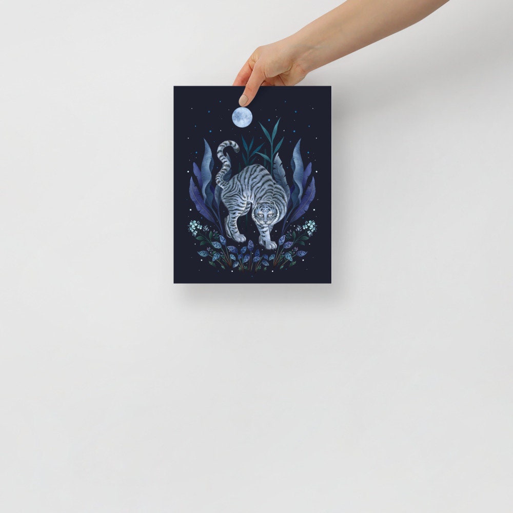 Giclée Print Poster, Year of the Tiger Blue Night Art Print