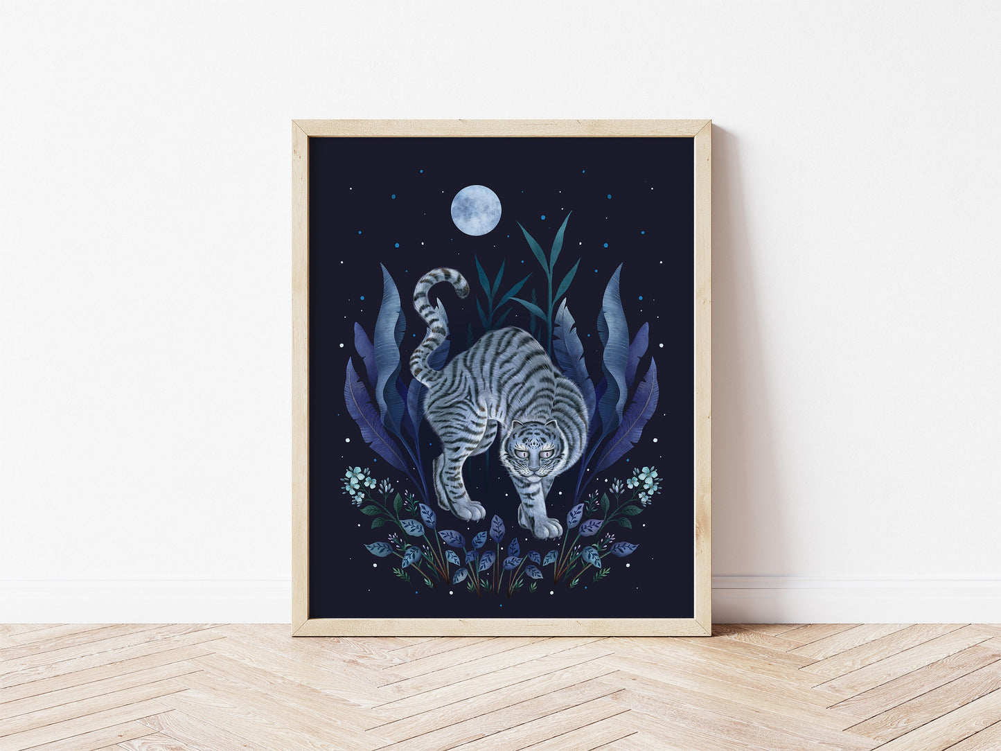 Giclée Print Poster, Year of the Tiger Blue Night Art Print