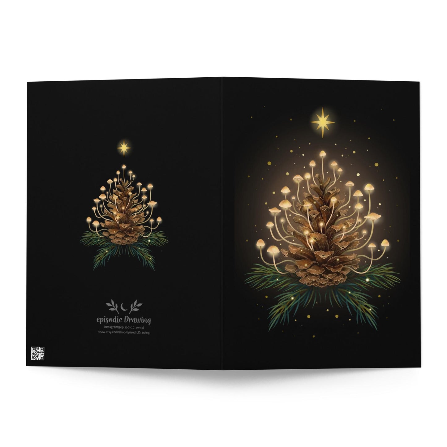 Pack of 3, Cozy & Magical Christmas greeting card