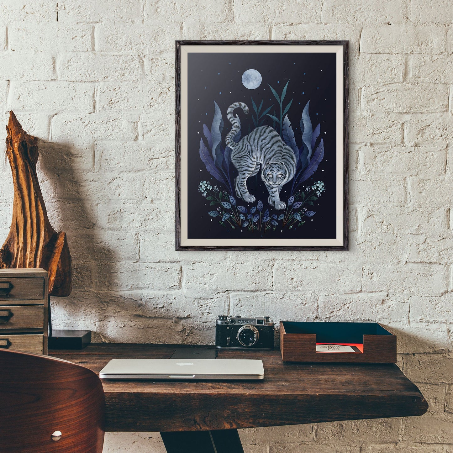 Giclée Print Poster, Year of the Tiger Blue Night Art Print