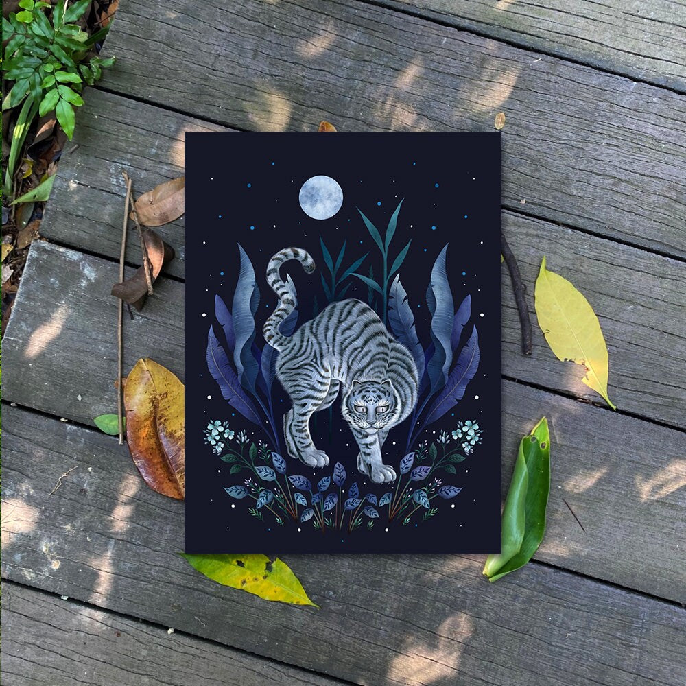 Giclée Print Poster, Year of the Tiger Blue Night Art Print