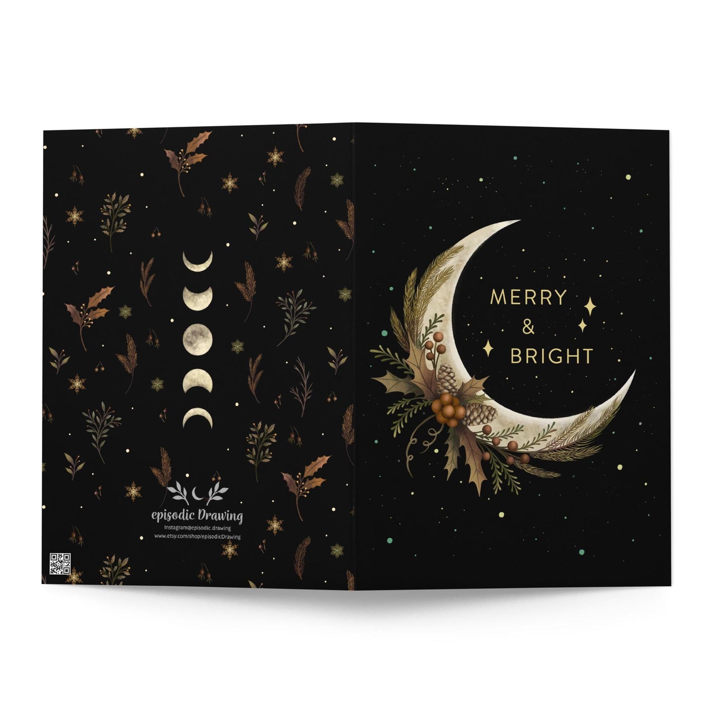 Pack of 3, Cozy & Magical Christmas greeting card